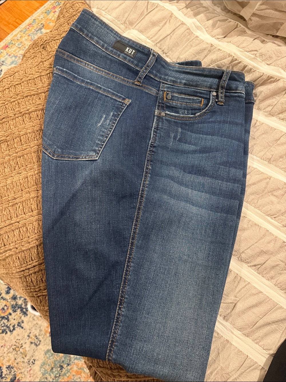 Kut from the Kloth Blue Denim Straight Leg Jeans